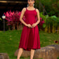 Maroon Rayon Slip Dress