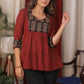 Stylish Ajrakh combination maroon Top