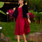Maroon Rayon Slip Dress