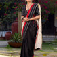 Timeless Black Saree with Ikat & Jamdani Accents