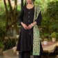 Refined Soft Sage Green Mul Cotton Dupatta in Traditional Print