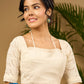 Elegant self design off white hakoba cotton blouse  - Optional Plain Saree