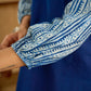 Classic indigo cotton top featuring smart and elegant collar design - skirt optional