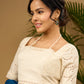 Elegant self design off white hakoba cotton blouse  - Optional Plain Saree