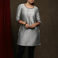 Exclusive Multi color Cotton Ikat Jacket- Grey Cotton silk Tunic Optional