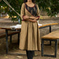 Timeless Beige Cotton Kurta Featuring Ajrakh Asymmetrical Yoke