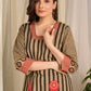 Elevate elegance with bold stripes and vibrant circular block printed Cotton Kurta!