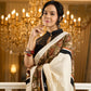 Elegant off white cotton saree with exclusive kalamkari combination