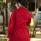 Maroon Contemporary Cotton Shirt with Floral Painted Highlight