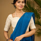 Elegant self design off white hakoba cotton blouse  - Optional Plain Saree