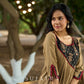 Timeless Beige Cotton Kurta Featuring Ajrakh Asymmetrical Yoke