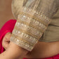 Lace luxe : The luscious gold and cotton silk fabric of this blouse are perfectly complimented by laces creating a beautiful look