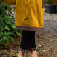 Stunning mustard cotton-silk kurta highlighted with black Ikat