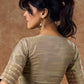 Lace luxe : The luscious gold and cotton silk fabric of this blouse are perfectly complimented by laces creating a beautiful look