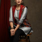 Exclusive Multi color Cotton Ikat Jacket- Grey Cotton silk Tunic Optional