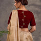 Blouse en velours bordeaux avec broderie artisanale dorée vieillie