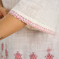Graceful hand painted white cotton top - Skirt optional
