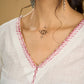 Graceful hand painted white cotton top - Skirt optional