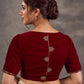 Blouse en velours bordeaux avec broderie artisanale dorée vieillie