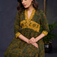 Smart-Bottle-Green-Cotton-Ajrakh-Combination-A-Line-Kurta--Pant-Optional