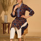 Bliss Black Kurta with Indigo Placket and Statement Sleeves