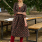 Geometrical Printed Ajrakh Kurta with Contrasting Maroon Highlights