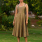 Chic Gold Silk Slip Dress Embellished with Adjustable Shimmering Straps - Jacket Optional