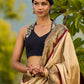 Handcrafted Pure Tussar Silk Saree with Khun Weave & Traditional Banarasi Border