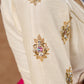 Elevate your ethnic style with this beautiful cream cotton silk blouse showcasing beautiful zardosi work .