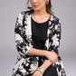 Timeless Monochrome Flowy Black and White Printed Viscose Shrug