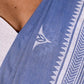 Graceful Slate Blue Cotton Saree with Delicate Floral Hand Block Print and Classic Border