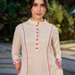 Elegant Off White Cotton A-Line Kurta with Traditional Mirror Work
