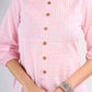 Blush Pink Cotton Modern Top with Asymmetric Stripe Layout