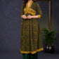 Smart-Bottle-Green-Cotton-Ajrakh-Combination-A-Line-Kurta--Pant-Optional