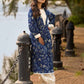 Indigo Statement Kurta with Intricate Hakoba Panel and Delicate Mirror Work