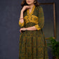 Smart-Bottle-Green-Cotton-Ajrakh-Combination-A-Line-Kurta--Pant-Optional