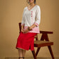 Traditional madhubani hand painting crafted on comfortable white cotton top- Skirt optional