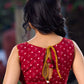 Classic Red Viscose Bandhani Sleeveless Blouse
