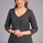 Inky Ikat Black Cotton Dress