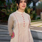 Elegant Off White Cotton A-Line Kurta with Traditional Mirror Work