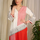 Exclusive Rayon kurta with striking fusion of bold orange & ivory hues, enhanced with intricate block prints