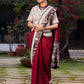 Maroon Saree Accented With Traditional Tussar Batik Print Border