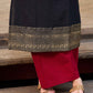 Black Cotton Kurta With Hand Block Printed Golden Border On Flare And Sleeves