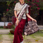 Maroon Saree Accented With Traditional Tussar Batik Print Border