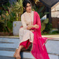 Elegant Off White Cotton A-Line Kurta with Traditional Mirror Work