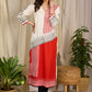 Exclusive Rayon kurta with striking fusion of bold orange & ivory hues, enhanced with intricate block prints