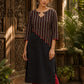 Black Cotton Kurta with Ajrakh Printed Asymmetrical Panel and Coin Detailing