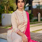 Elegant Off White Cotton A-Line Kurta with Traditional Mirror Work