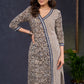 Stylish-Cream-Cotton-Ajrakh-&-Kalamkari-Combination-Straight-Cut-Kurta--Pant-Optional