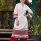 Artisan Off White Rayon Kurta with Hand Block Printed Geometric Patterns
